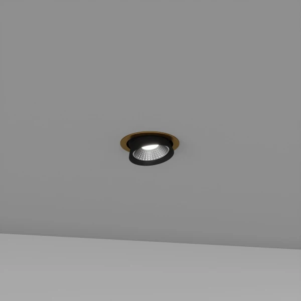 Світильник точковий врізний Skarlat TUBO RSL74251 15W GD+BK 3000K чорний;золотий 1695373 - Фото 1