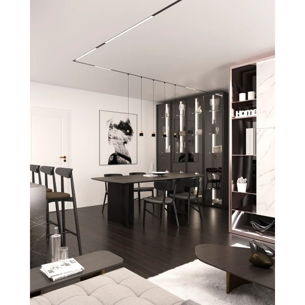 Магнітний трековий світильник Skarlat ONI RGD2032 5W BK+RGD 3000K чорний;рожеве золото 32668 - Фото 6