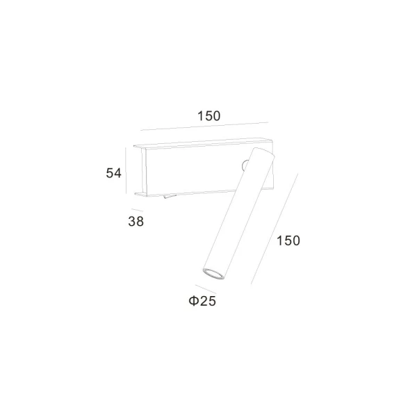 Бра спрямованого світла Skarlat EMMA RWLB087 3W BK 3000K чорний 60473 - Фото 2