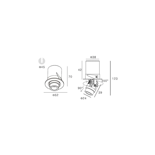 Світильник точковий врізний Skarlat CANIS RSL74162 3W BK 4000K чорний 32544 - Фото 2