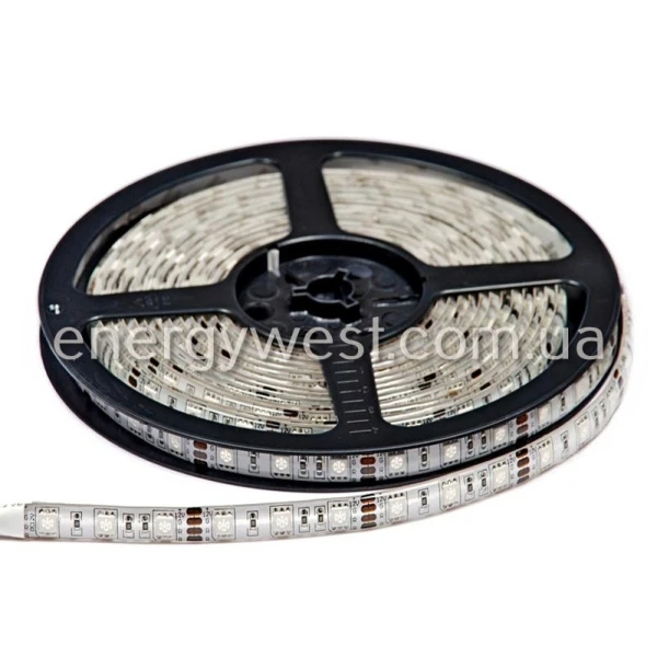 Світлодіодна стрічка SMD 5050-60, IP65, 13 Lm/led  синя, жовта, червона, зелена 1м - Фото 3