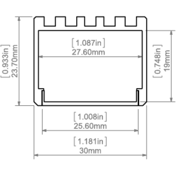 Алюмінієвий профіль тип 3035-O для LED стрічок, з розсіювачем KLUS. (Ціна за 1 м.п.) - Фото 2