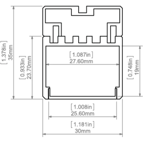 Алюмінієвий профіль 3035 для LED стрічок, з розсіювачем KLUS. (Ціна за 1 м.п.) - Фото 2