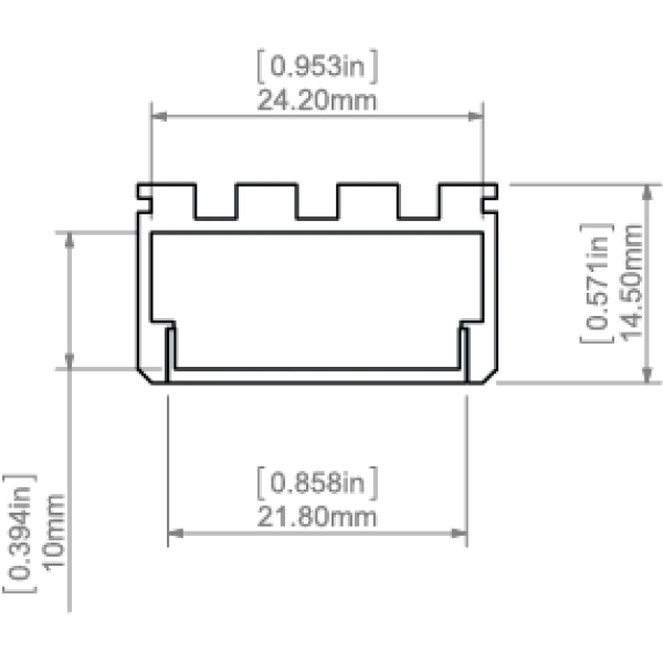 Алюмінієвий профіль GIZA-LL для LED стрічок, з розсіювачем KLUS, 3м. (Ціна за 1 штуку) - Фото 2