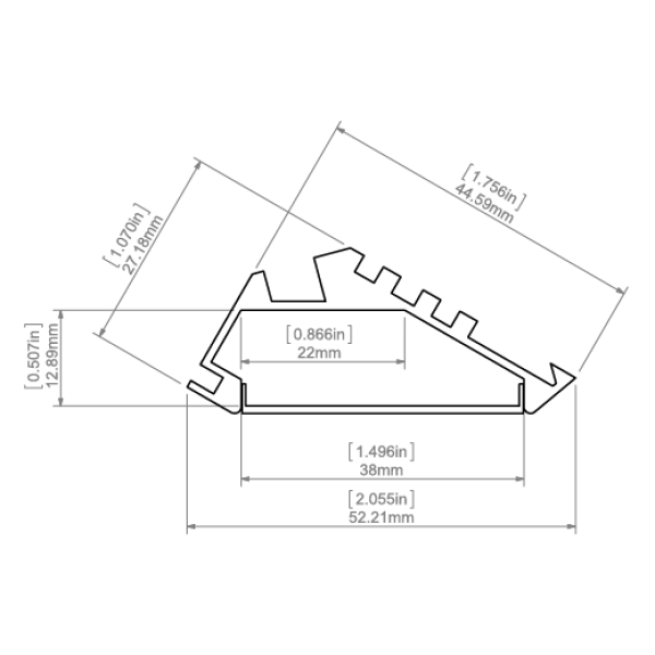 Алюмінієвий кутовий профіль тип KOPRO-30 для LED стрічок, з розсіювачем KLUS. (Ціна за 1 м.п.) - Фото 2