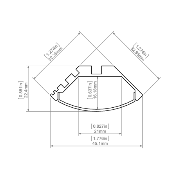 Алюмінієвий кутовий профіль тип KOPRO для LED стрічок, з розсіювачем KLUS. (Ціна за 1 м.п.) - Фото 8