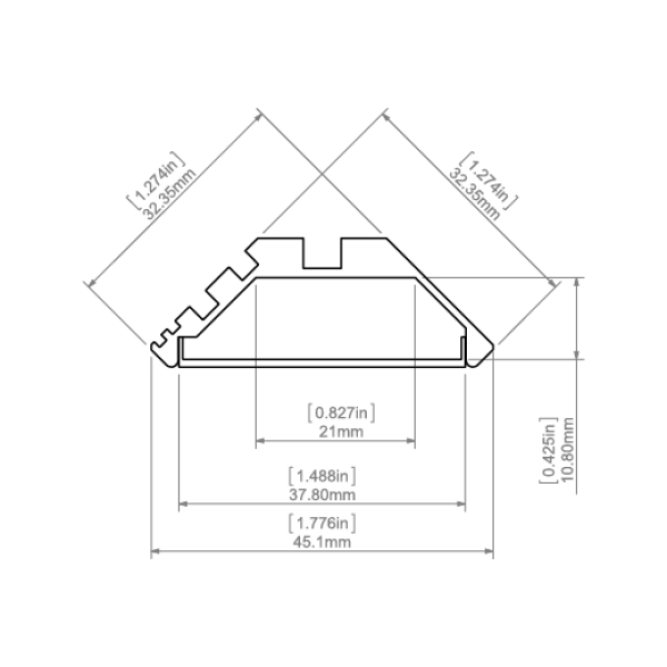 Алюмінієвий кутовий профіль тип KOPRO для LED стрічок, з розсіювачем KLUS. (Ціна за 1 м.п.) - Фото 2