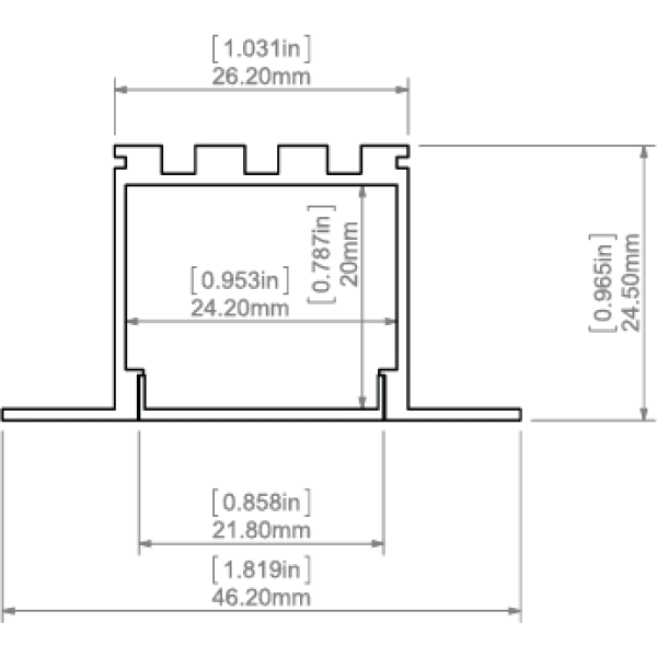 Алюмінієвий профіль LARKO для LED стрічок, з розсіювачем KLUS, 3м. (Ціна за 1 штуку) - Фото 2