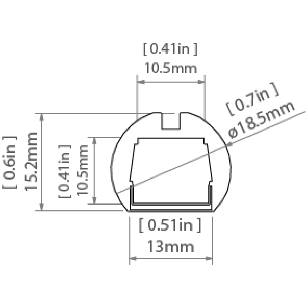 Алюмінієвий профіль OLEK для LED стрічок, з розсіювачем KLUS, 2м. (Ціна за 1 штуку) - Фото 2