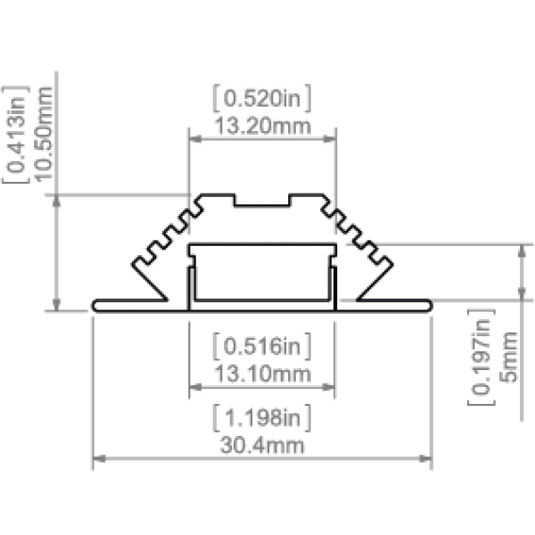 Алюмінієвий кутовий профіль тип PAC-ALU для LED стрічок, з розсіювачем KLUS. (Ціна за 1 м.п.) - Фото 2