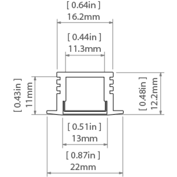 Алюмінієвий профіль PDS-4-K для LED стрічок, з розсіювачем KLUS. (Ціна за 1 м.п.) - Фото 2