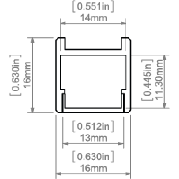 Алюмінієвий профіль PDS-H для LED стрічок, з розсіювачем KLUS. (Ціна за 1 м.п.) - Фото 2