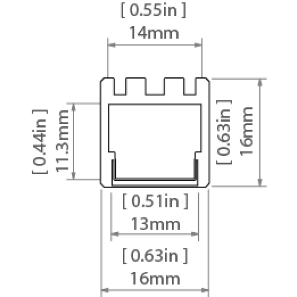 Алюмінієвий профіль PDS-ZM для LED стрічок, з розсіювачем KLUS. (Ціна за 1 м.п.) - Фото 2