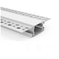 SVL SPL082 33*18,5 (мм). Врізний алюмінієвий профіль для LED стрічок під шпаклівку, з розсіювачем. (Ціна за 1 м.п.)