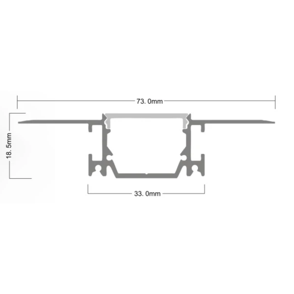 Алюмінієвий профіль SVL SPL082 для LED стрічок, з розсіювачем. (Ціна за 1 м.п.) / (Кратність замовлення: 3м) - Фото 2
