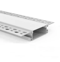 SVL SPL083 48*18,5 (мм). Врізний алюмінієвий профіль для LED стрічок під шпаклівку, з розсіювачем. (Ціна за 1 м.п.)