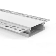 SVL SPL083 48*18,5 (мм). Врізний алюмінієвий профіль для LED стрічок під шпаклівку, з розсіювачем. (Ціна за 1 м.п.)