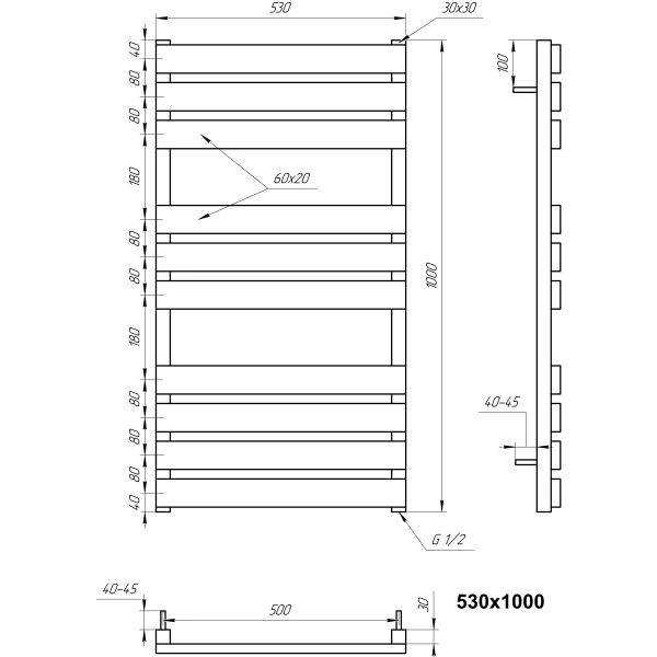 Рушникосушка з нержавіючої сталі з нержавіючої сталі Alpina Genesis Aqua - Фото 4