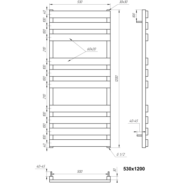 Рушникосушка з нержавіючої сталі з нержавіючої сталі Alpina Genesis Aqua - Фото 5