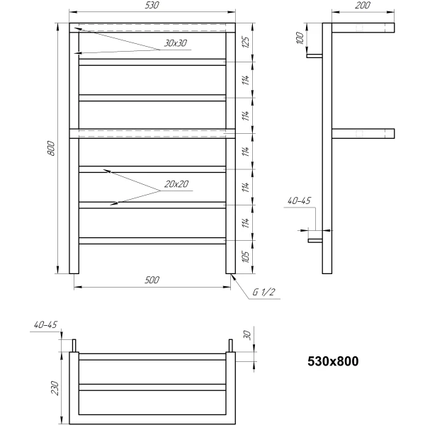 Рушникосушка з нержавіючої сталі з нержавіючої сталі Aro Genesis Aqua - Фото 6