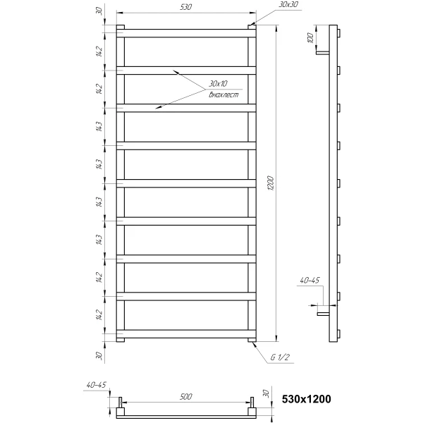 Рушникосушка з нержавіючої сталі з нержавіючої сталі Basis Light Genesis Aqua - Фото 4