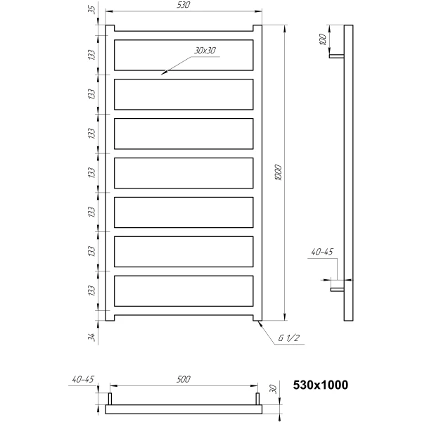 Рушникосушка з нержавіючої сталі з нержавіючої сталі Bud Genesis Aqua - Фото 4