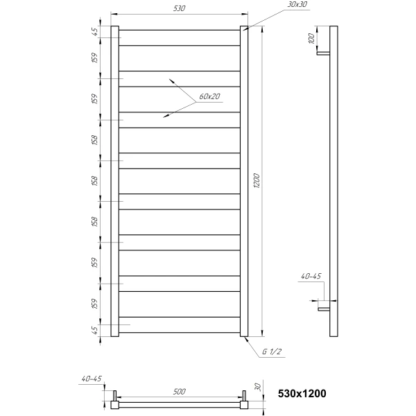 Рушникосушка з нержавіючої сталі Bull Genesis Aqua - Фото 4