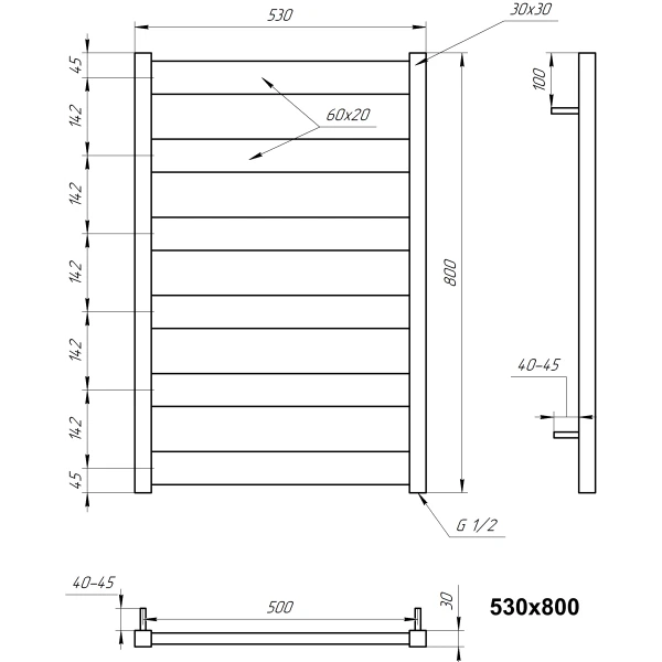Рушникосушка з нержавіючої сталі Bull Genesis Aqua - Фото 5