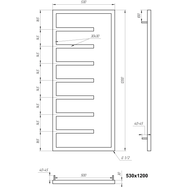 Рушникосушка з нержавіючої сталі Combo Genesis Aqua - Фото 4