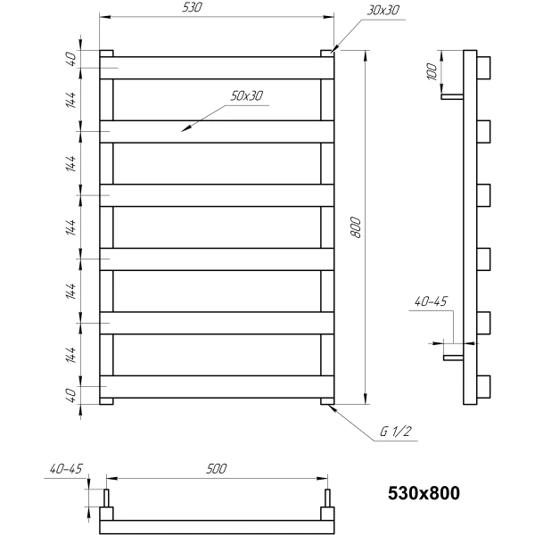 Рушникосушка з нержавіючої сталі Fancy Genesis Aqua - Фото 6