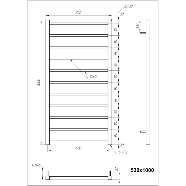 Рушникосушка з нержавіючої сталі Flat Genesis Aqua - Фото 3