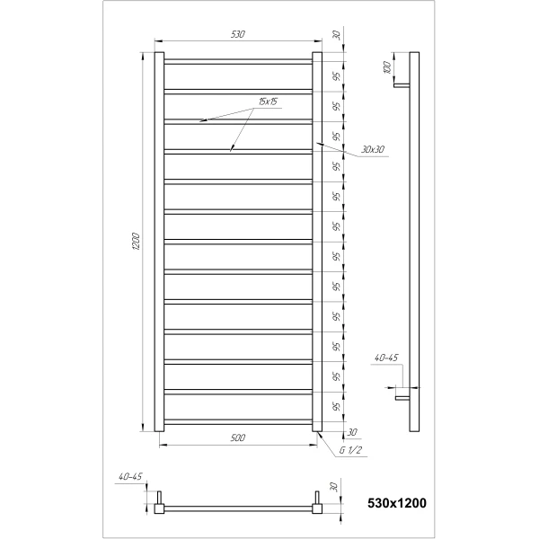 Рушникосушка з нержавіючої сталі Flat Genesis Aqua - Фото 4