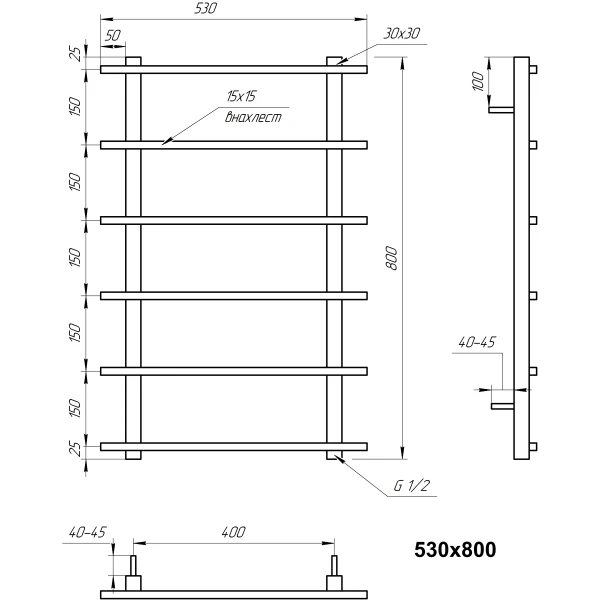Рушникосушка з нержавіючої сталі Kioto Genesis Aqua - Фото 5