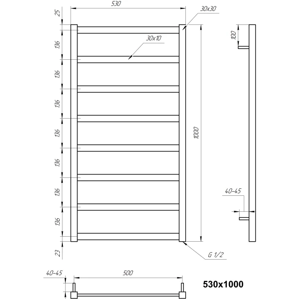 Рушникосушка з нержавіючої сталі Lono Genesis Aqua - Фото 4