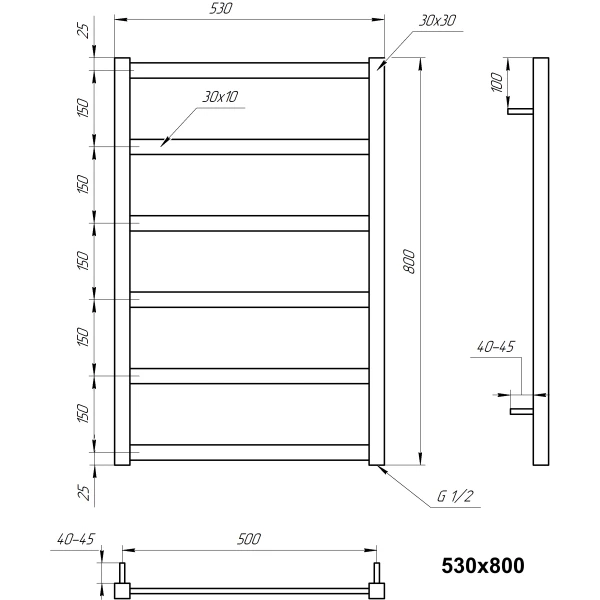 Рушникосушка з нержавіючої сталі Lono Genesis Aqua - Фото 6