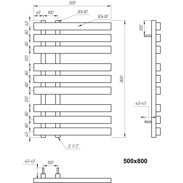Рушникосушка з нержавіючої сталі Magnum Genesis Aqua - Фото 4