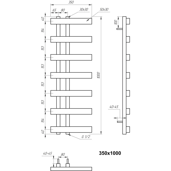 Рушникосушка з нержавіючої сталі Magnum Light Genesis Aqua - Фото 2