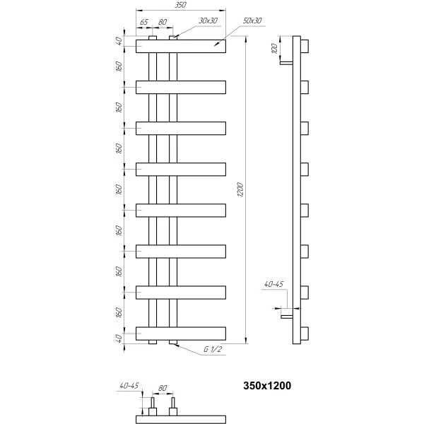 Рушникосушка з нержавіючої сталі Magnum Light Genesis Aqua - Фото 3