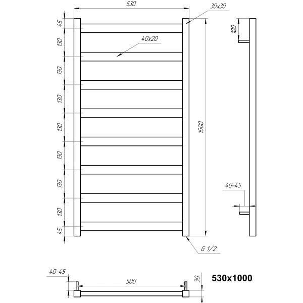 Рушникосушка з нержавіючої сталі Maxi Genesis Aqua - Фото 4