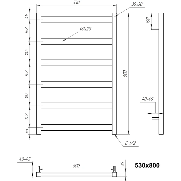 Рушникосушка з нержавіючої сталі Maxi Genesis Aqua - Фото 6