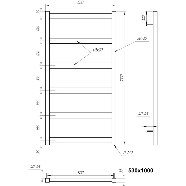 Рушникосушка з нержавіючої сталі Minimal Genesis Aqua - Фото 3