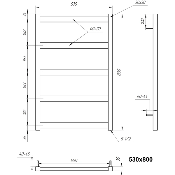 Рушникосушка з нержавіючої сталі Minimal Genesis Aqua - Фото 5