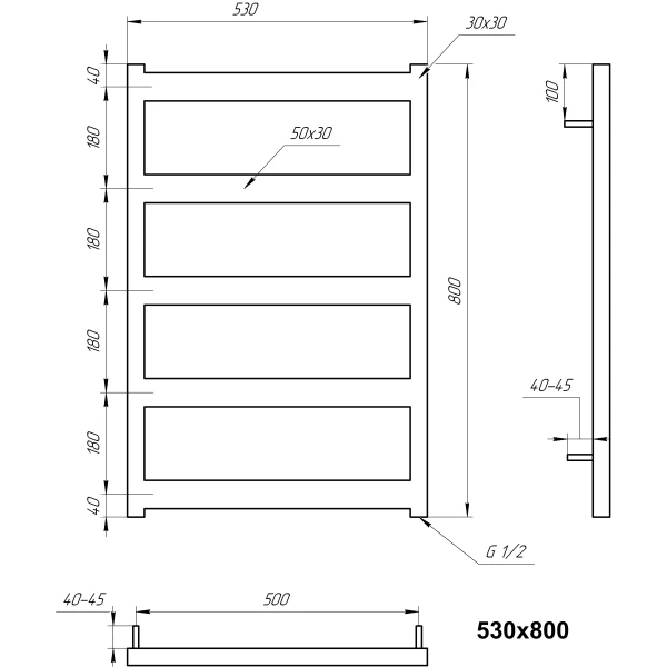 Рушникосушка з нержавіючої сталі Nova Genesis Aqua - Фото 5