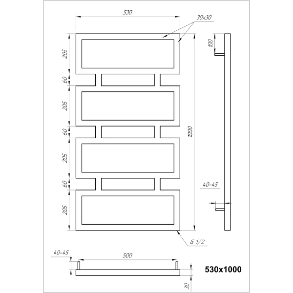 Рушникосушка з нержавіючої сталі Quattro Genesis Aqua - Фото 3