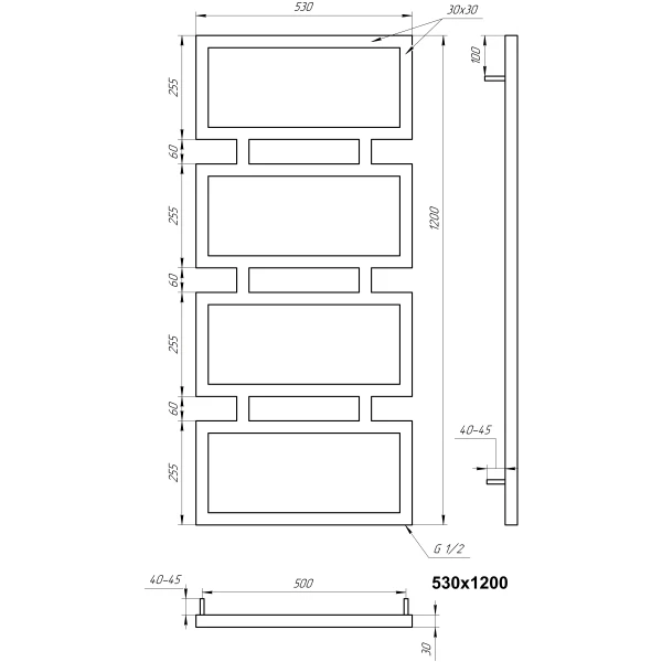 Рушникосушка з нержавіючої сталі Quattro Genesis Aqua - Фото 4