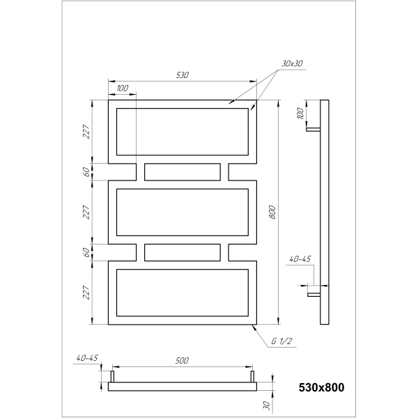 Рушникосушка з нержавіючої сталі Quattro Genesis Aqua - Фото 5