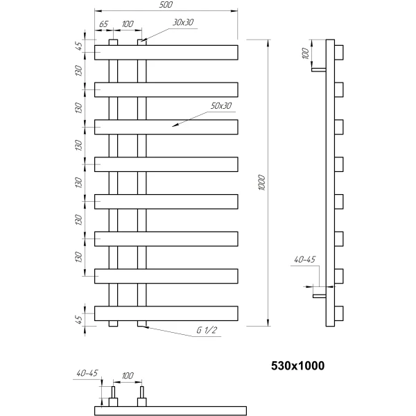 Рушникосушка з нержавіючої сталі Split Genesis Aqua - Фото 3