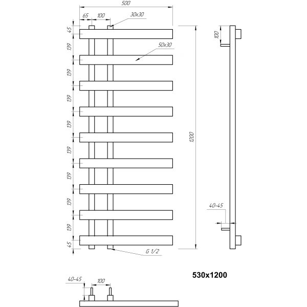 Рушникосушка з нержавіючої сталі Split Genesis Aqua - Фото 4