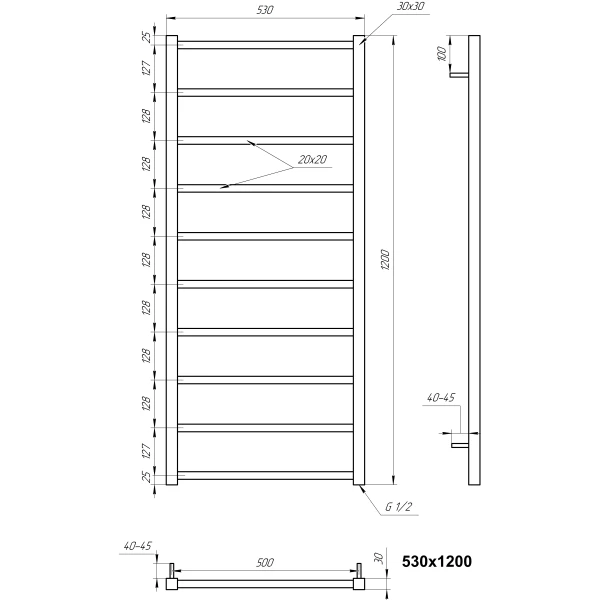 Рушникосушка з нержавіючої сталі Terra Genesis Aqua - Фото 4