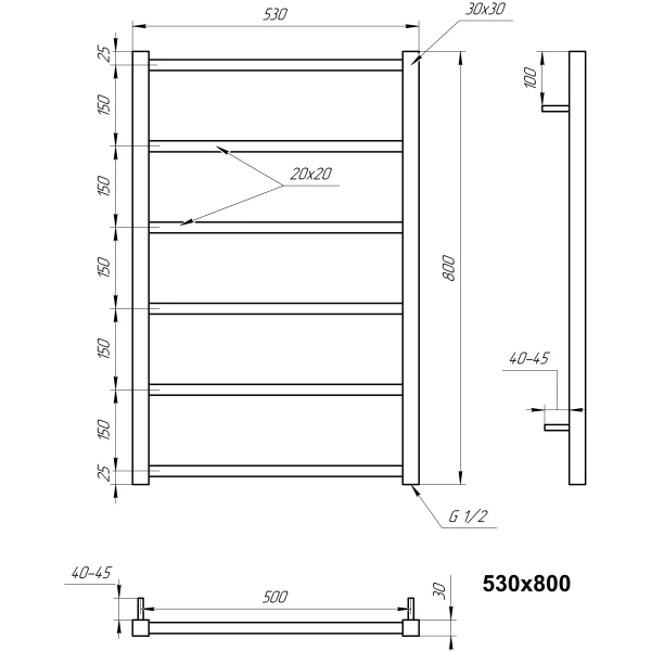 Рушникосушка з нержавіючої сталі Terra Genesis Aqua - Фото 5